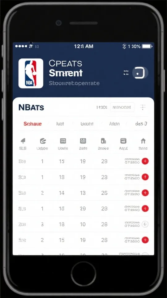 NBA直播 App 数据与赛程界面